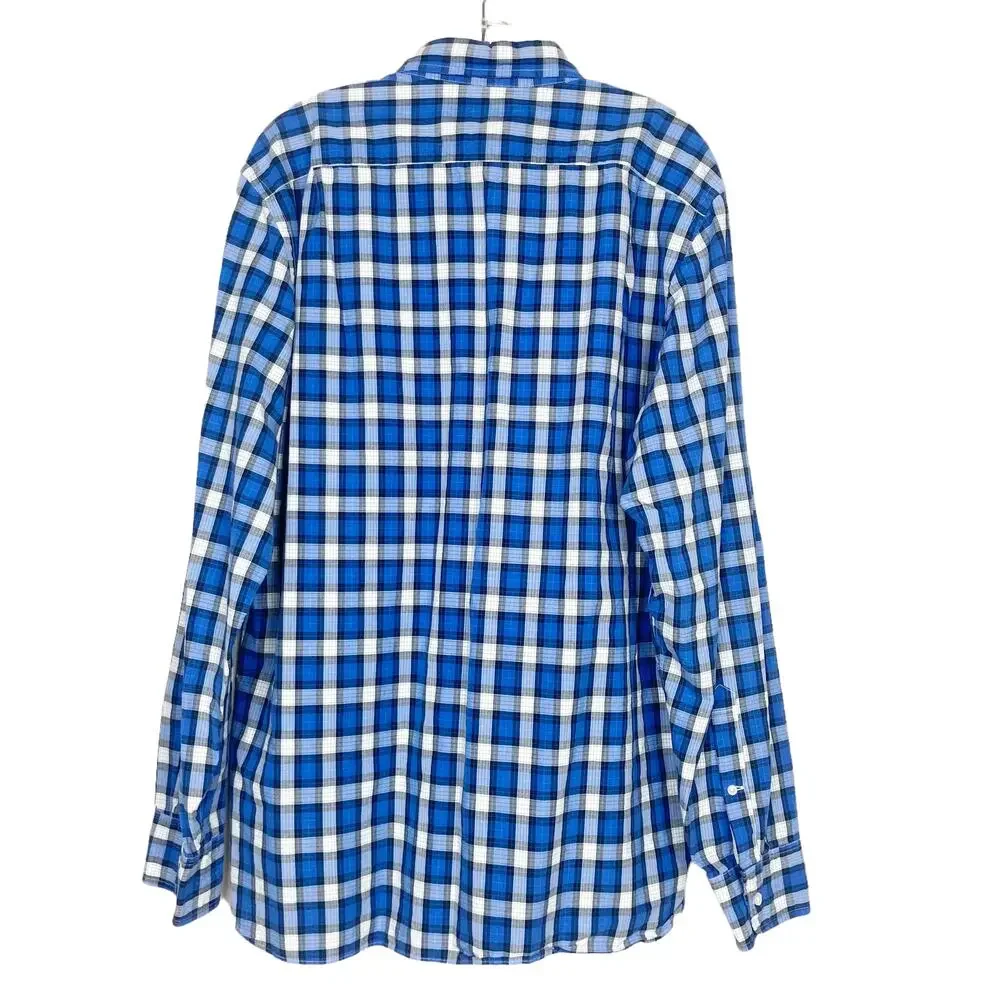 J. Crew Blue Black Plaid Long Sleeve Button Down Sz L